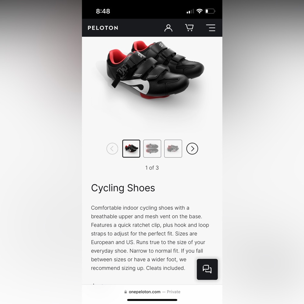Women’s peloton shoe size 6. Never worn, in box, missed return window.